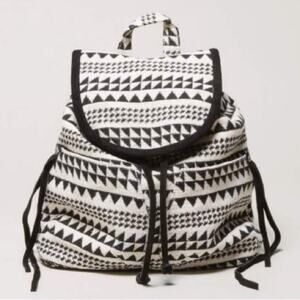 American Eagle Drawstring Tribal Aztec Print Embroidered Mini Backpack